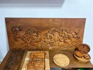 8 Horses Wooden Carving