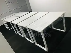 White steel leg table (099)