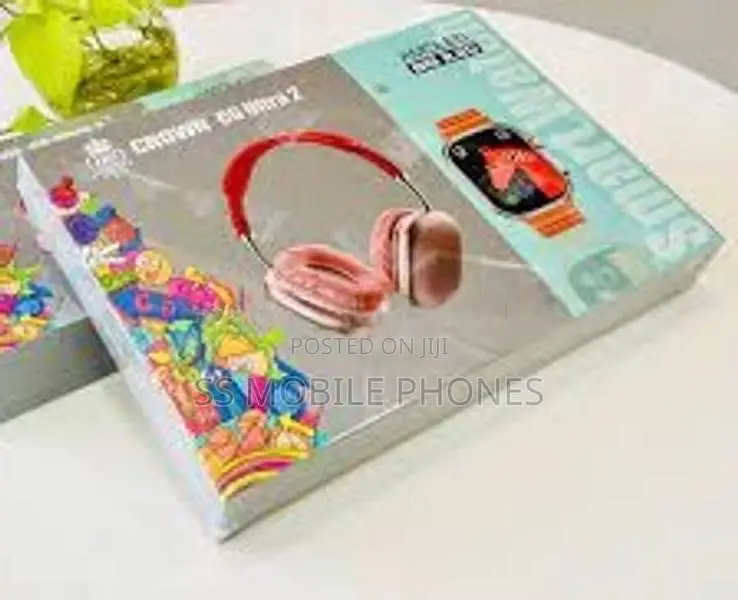 Crown Amoled Smart Watch Head Phone Combo