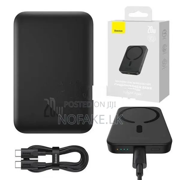 Baseus 20W 10000mah Magnetic mini Wired & Wireless Power Bank - Black