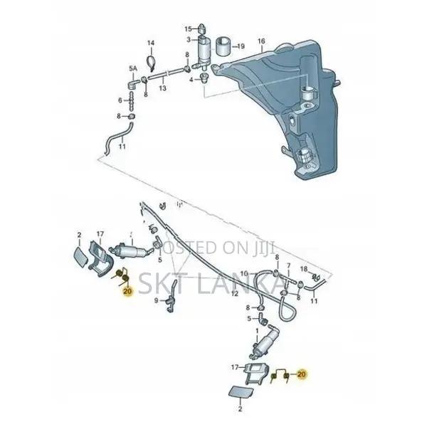 Genuine Audi Q5 2014 bumper Headlight Washer Pumps with Hose
