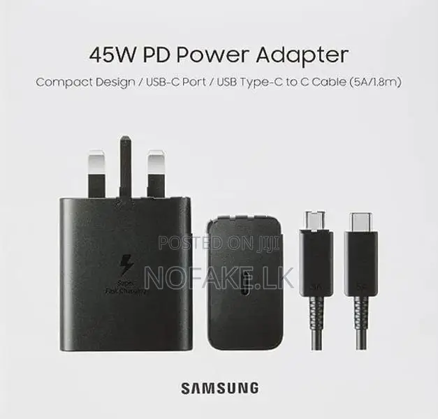 Samsung 45W Fast Charger Power Adapter With Type C Cable