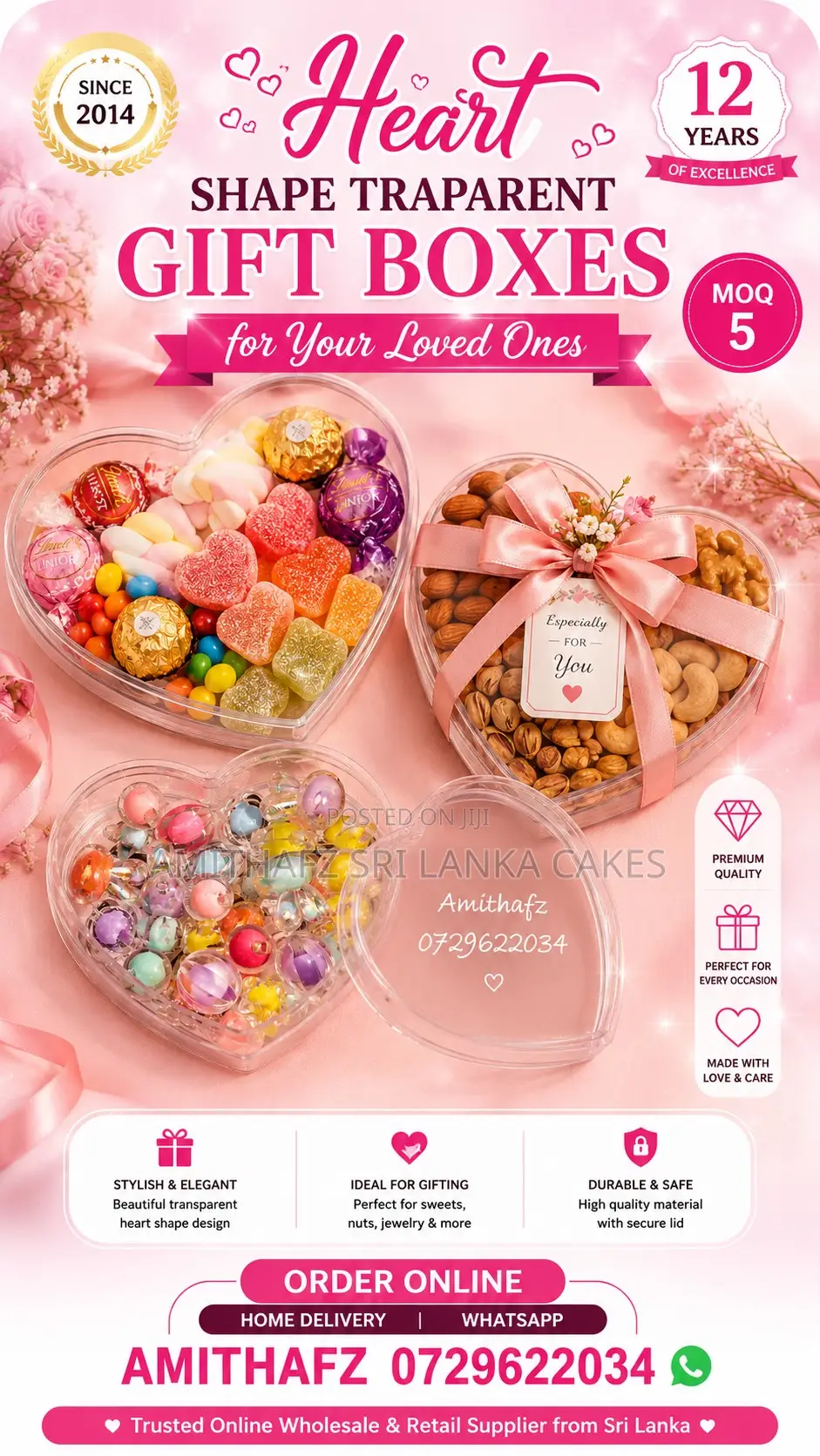 Heart Shaped Transparent Gift Box | Perfect for Sweets, Nuts Chocol