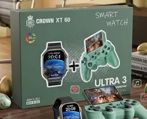 Crown XT60 Smart Watch + Ultra 3 Gamepad with Retro Games