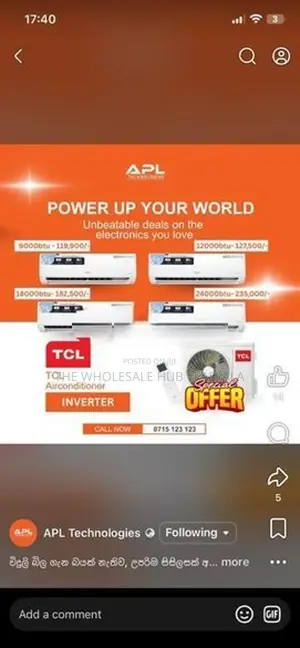 TCL 12000btu Inverter AC