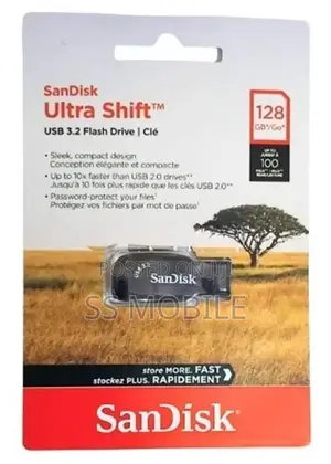 SanDisk Ultra Shift USB 3.2 Flash Drive 128GB
