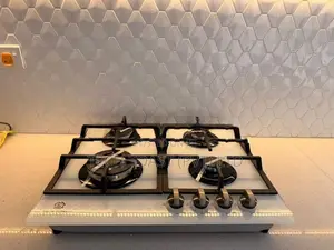 Gas Cooker 4 Burner Hob Glass Top White New W4
