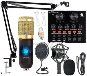V8 Sound Card + BM800 Mic Set Condenser Microphone Live