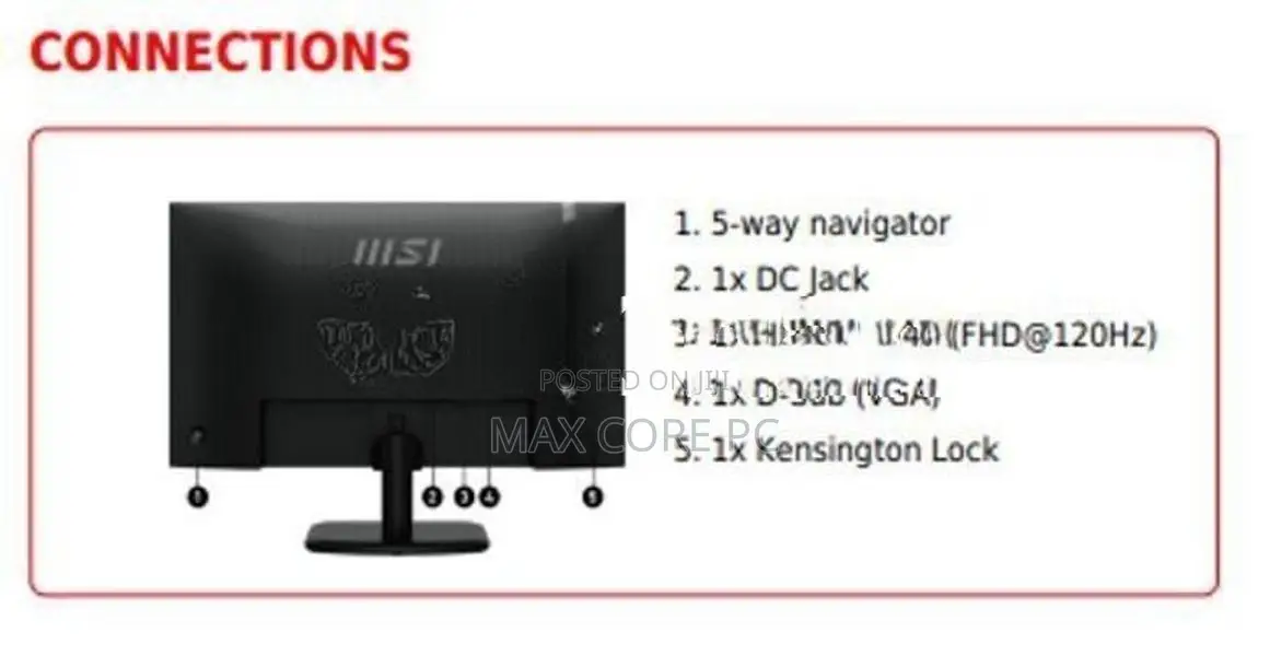 Msi Pro MP251L E2 25" Inch 120Hz Full HD IPS Frameless Brand New Monit
