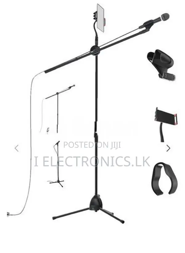 Adjustable Mic Stand Boom – Microphone Tablet Holder
