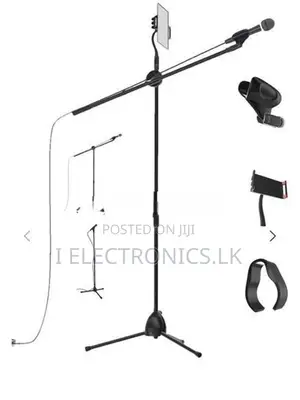 Adjustable Mic Stand Boom – Microphone Tablet Holder