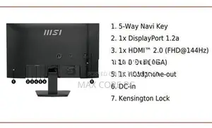 MSI Pro MP273 E14A 27 Inch 144HZ 1MS FHD IPS Productivity Monitor New