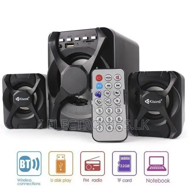 Kisonli U2500BT 2.1 Channel Multimedia Bluetooth Speaker System