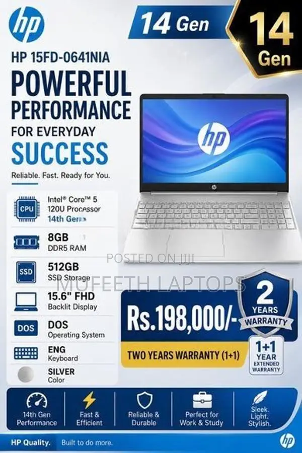 New HP Core 5 14Gen 8/512GB DDR5 15.6”FHD