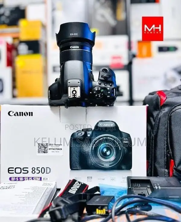 Canon EOS 850D 4K DSLR Camera Full Set Box