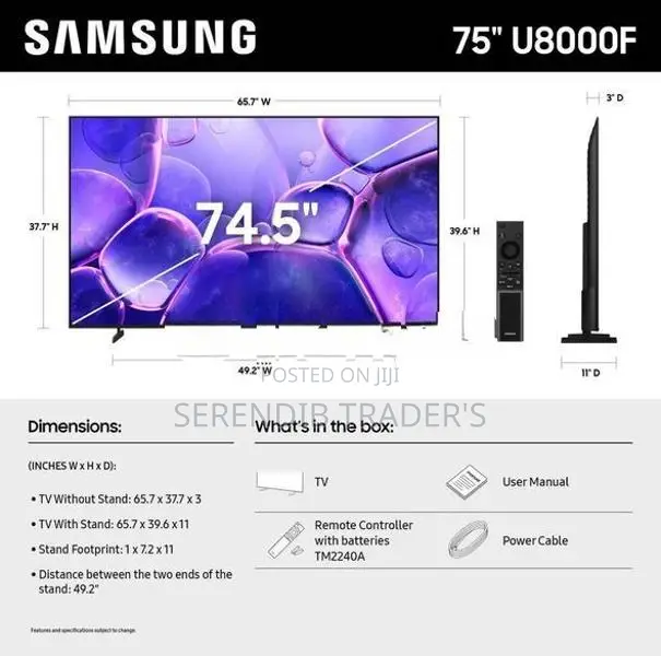 Samsung 75 U8000F Crystal UHD Smart 4K TV