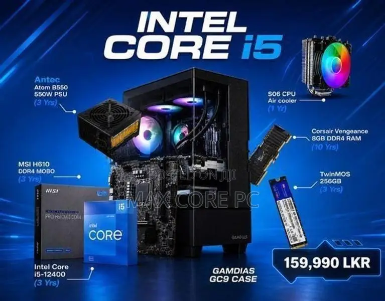 INTEL CORE I5 12TH GEN 8GB DDR4 RAM 256GB NVME SSD BRAND NEW ASSEMBLE 