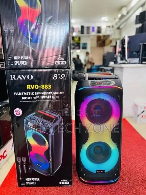 Karaoke Speaker + 2 Wireless Mic (AUX|BT|USB) Brand New - RAVO 883