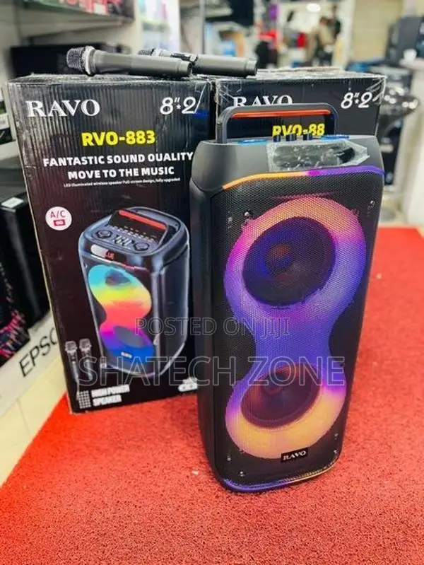 Karaoke Speaker + 2 Wireless Mic (AUX|BT|USB) Brand New - RAVO 883