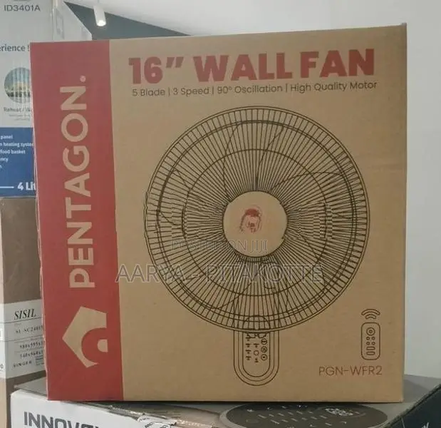 Pentagon wall Fan 16" ( Remote)