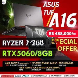 Asus TUF A16 +RTX 5060 Brandnew +16GB|Gaming Laptops Limited Offer