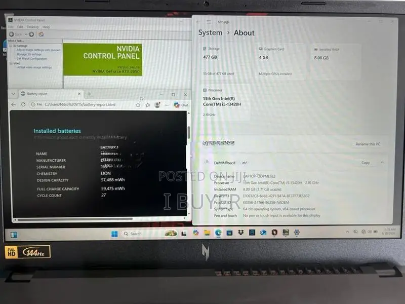 Acer Nitro V15 – i5 13th Gen RTX 2050 512GB SSD