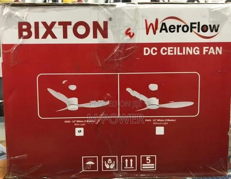 Bixton Decofan 3 Blade Fan (Fa03-52 with light. White