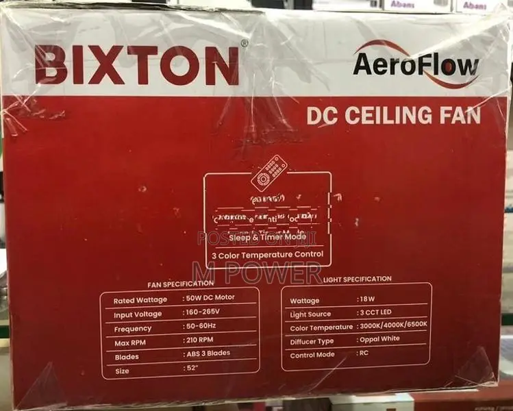 Bixton Decofan 3 Blade Fan (Fa03-52 with light. White