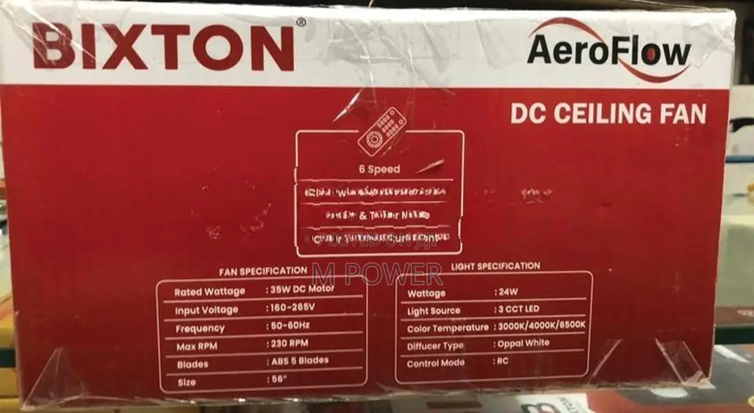Bixton Decofan 5 Blade Fan (se01 -56 White with Light)