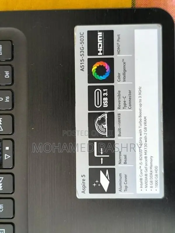 Acer Aspire 5 A515-53G i5-8265U 8GB RAM NVIDIA MX130