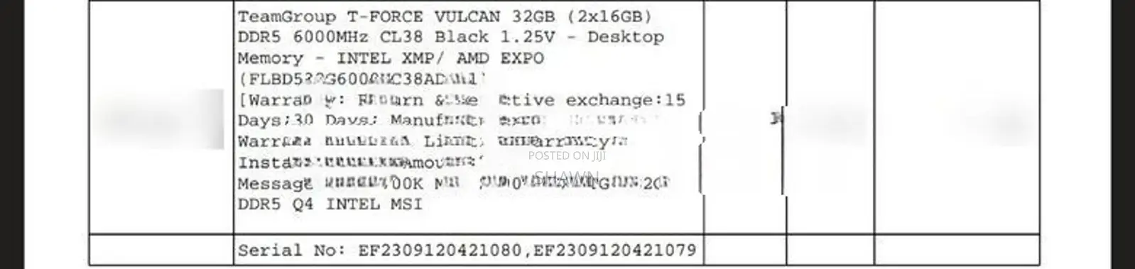 Team Group T-Force VULCAN DDR5 32GB (2x16GB) – 6000MHz CL38 Black