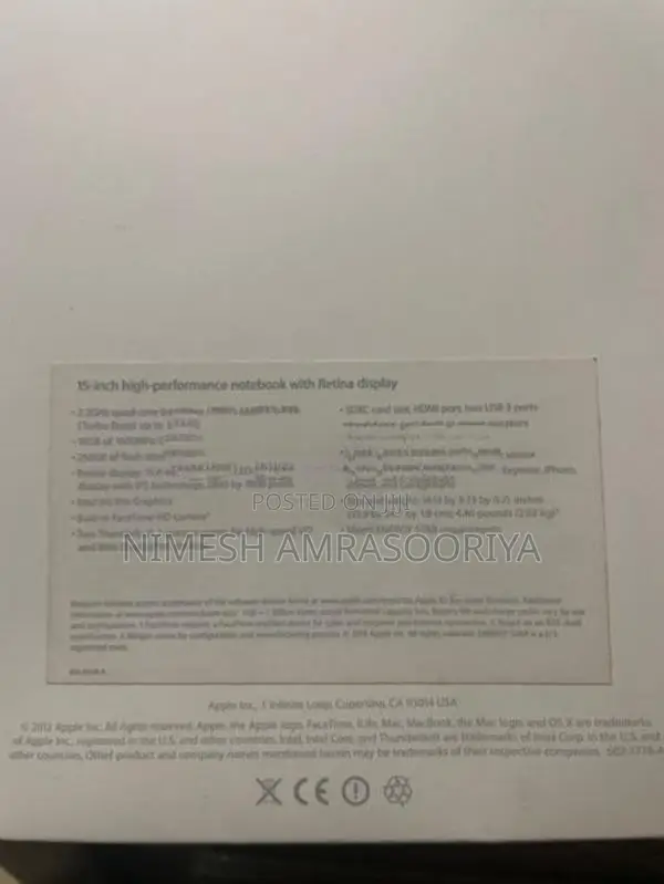 Apple MacBook Pro A1398