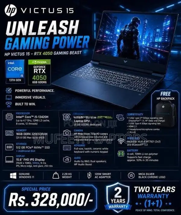New Gaming HP Victus i5 13Gen RTX 4050 6GB