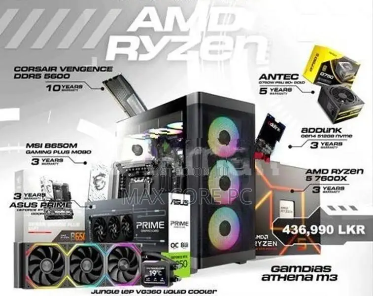 AMD RYZEN 5 7600X 16GB DDR5 RAM 512GB NVME ASUS PRIME RTX 5050 8GB OC