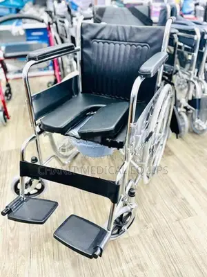 Commode Wheelchair Crome Plated Steel Frame