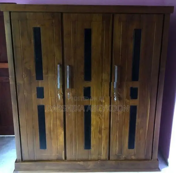 3-Door Teak Wood Wardrobe