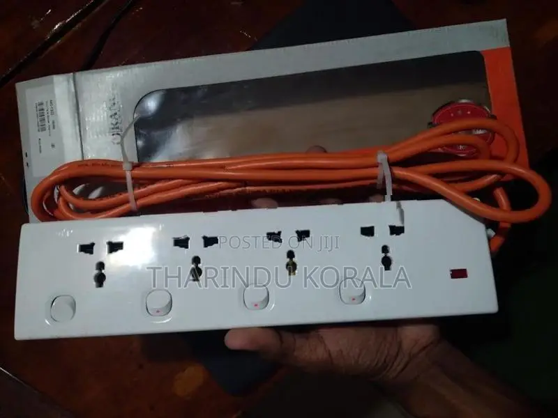 Orange Multi Trailer Socket with Universal Extension Cord 3m