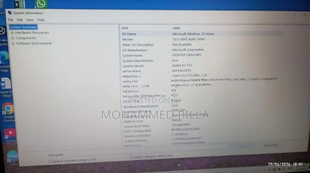 Acer Aspire i7 8GB 256GB Laptop