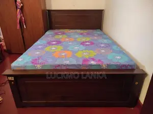 New 6x4 Teak Box Bed With Double Layer Mattress (A7)