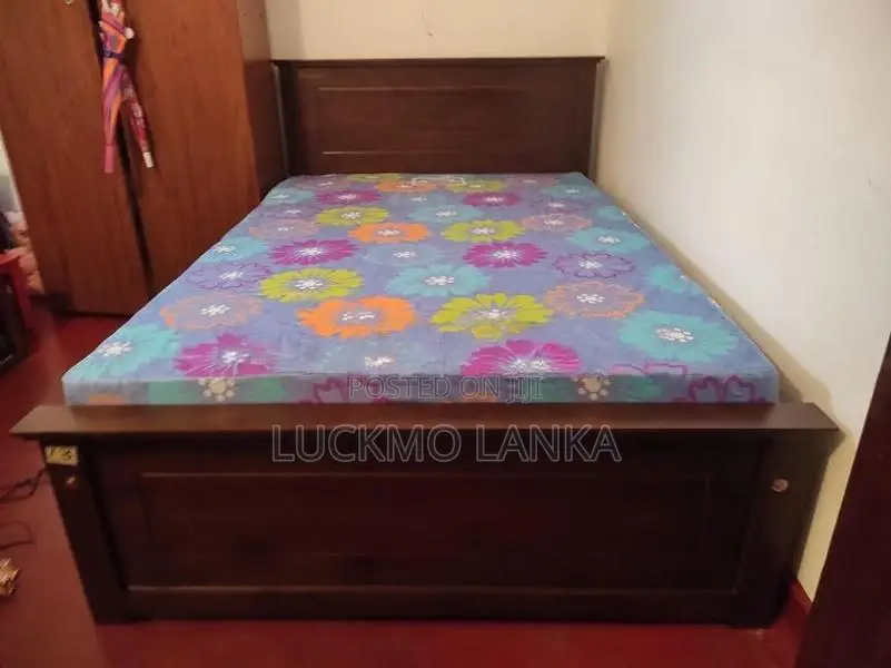 New 6x4 Teak Box Bed With Double Layer Mattress (A7)