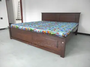 New 72x72 Teak Box Bed With Arpico Hybrid Mattress (A11)