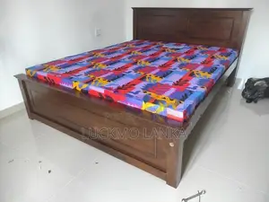 New 6x5 Teak Box Bed With Double Layer Mattress (A8)