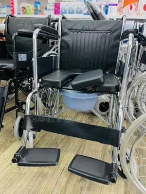 Commode Wheelchair Crome Plated Steel Frame