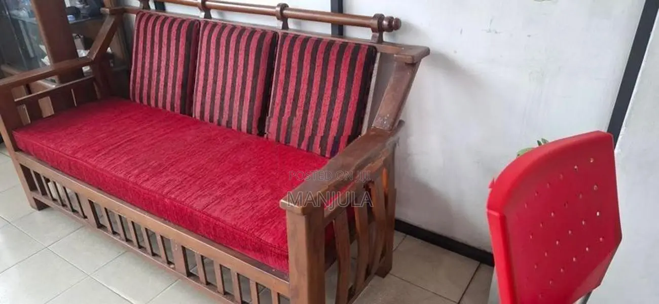 Teak sofa, three seats one piece