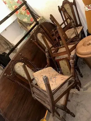 teak dining table with 6 chairs