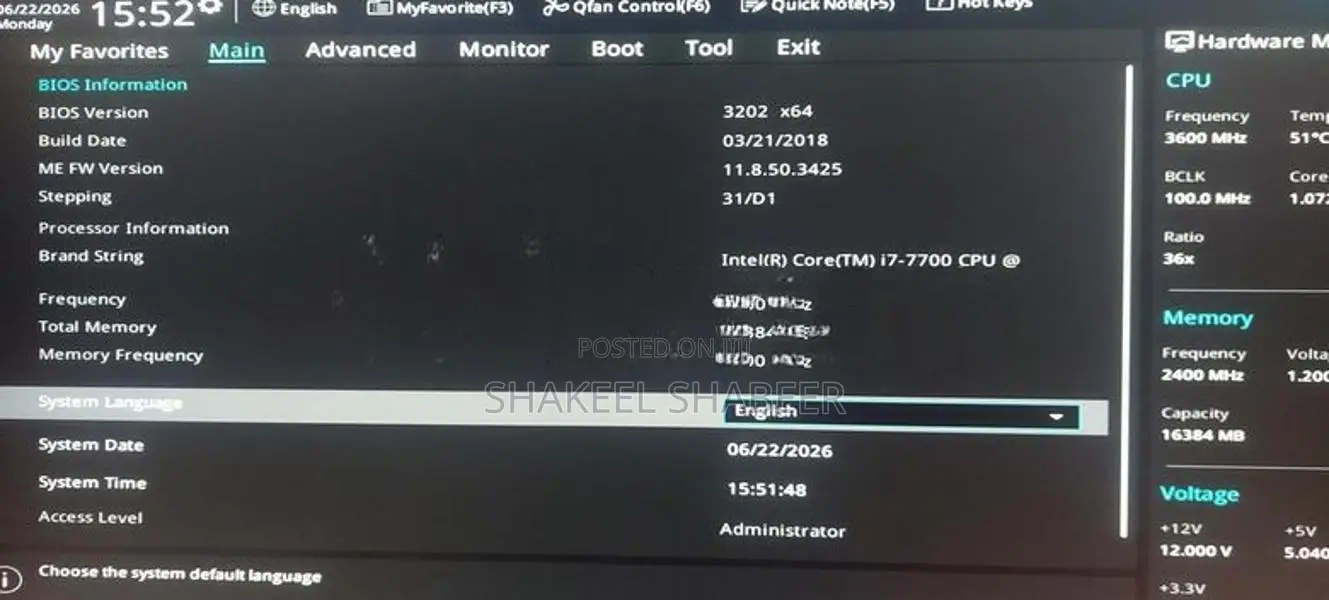 i7 7700 Processor with Motherboard