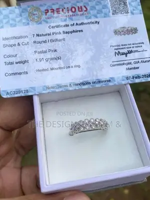 Pink Sapphire Silver Ring Ladies