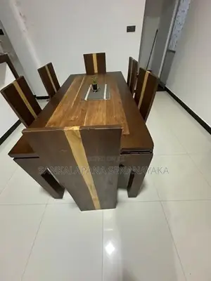 Wooden Dining Table with 6 Chairs