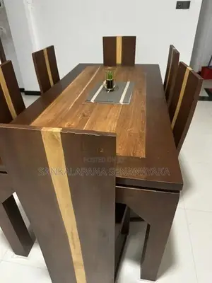 Wooden Dining Table with 6 Chairs