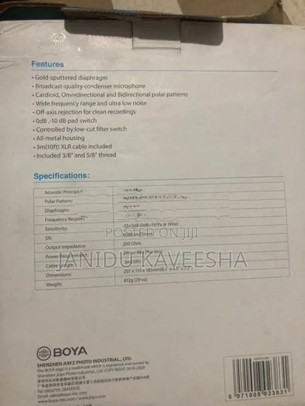 Boya By-M1000 Large Diaphragm Condenser Microphone
